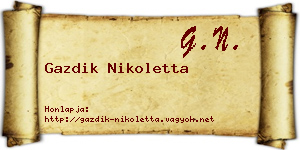 Gazdik Nikoletta névjegykártya