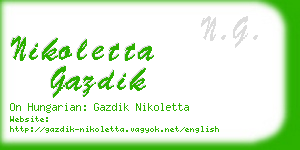 nikoletta gazdik business card